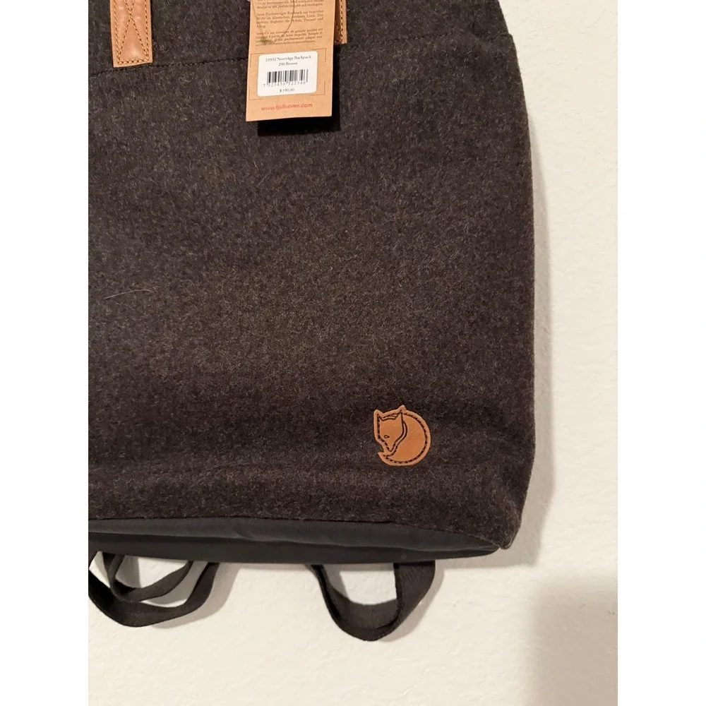Fjallraven Norrvage Briefpack Brown Recycled Wool Backpack 23332 NWT